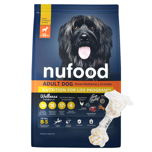 Alimento Nufood Perro Adulto Mediano y Grande