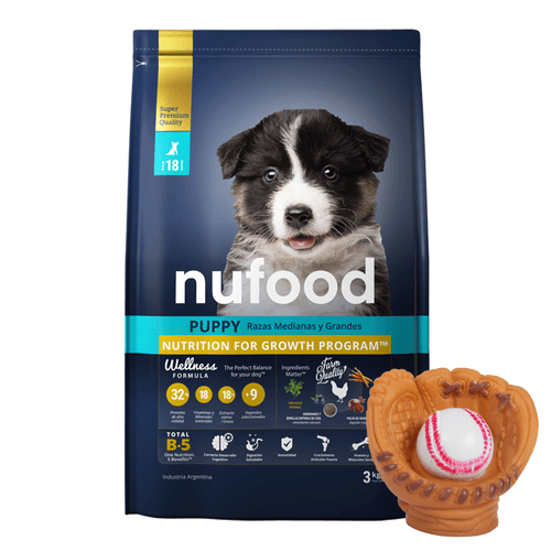 Alimento Nufood Para Perro Cachorro Mediano y Grande