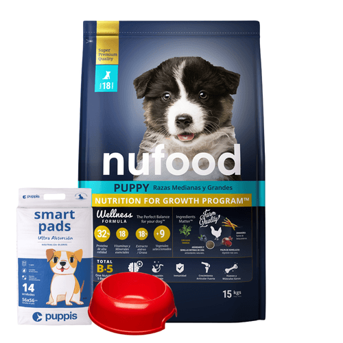 Alimento Nufood Para Perro Cachorro Mediano y Grande