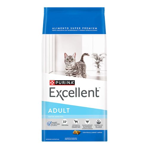 Alimento Excellent Gato Adulto Pollo Y Arroz - 15 Kg