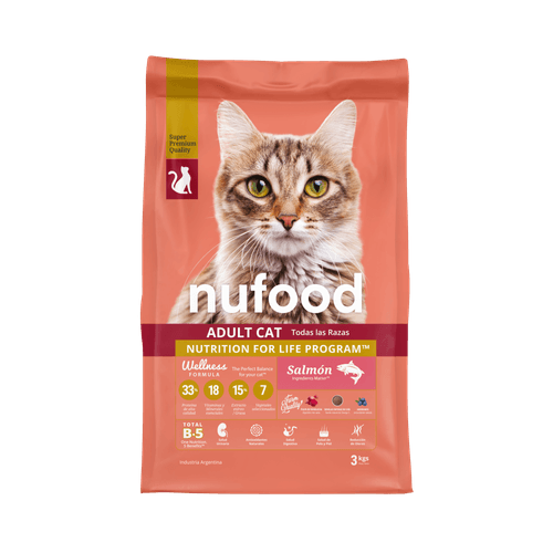 Alimento Nufood Gato Adulto Salmon - 3 Kg