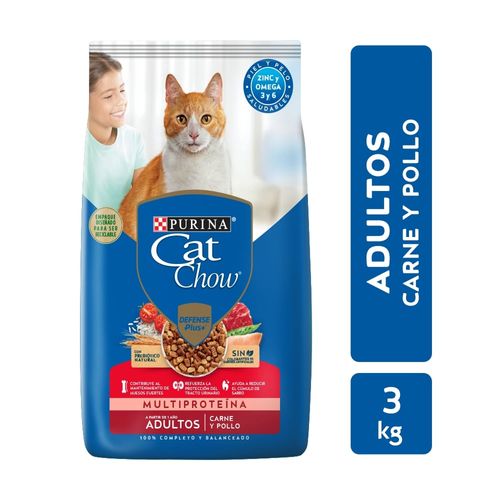 Alimento Cat Chow Adulto Carne y Pollo - 3 Kg