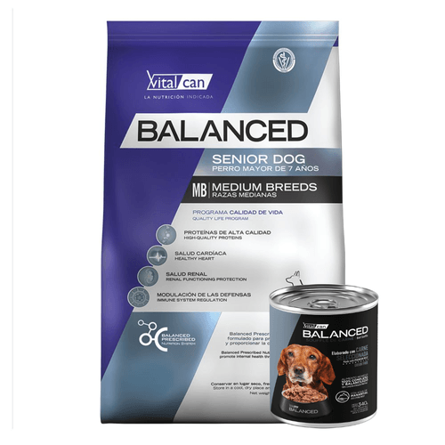 Alimento VitalCan Balanced Perro Senior Mediano - 12 Kg