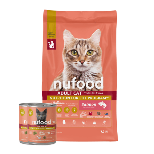 Alimento Nufood Gato Adulto Salmon - 7.5 Kg
