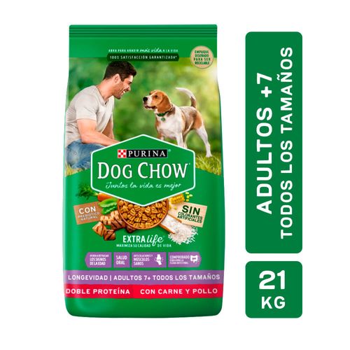 Alimento Dog Chow Longevidad Sin Colorantes - 21 Kg