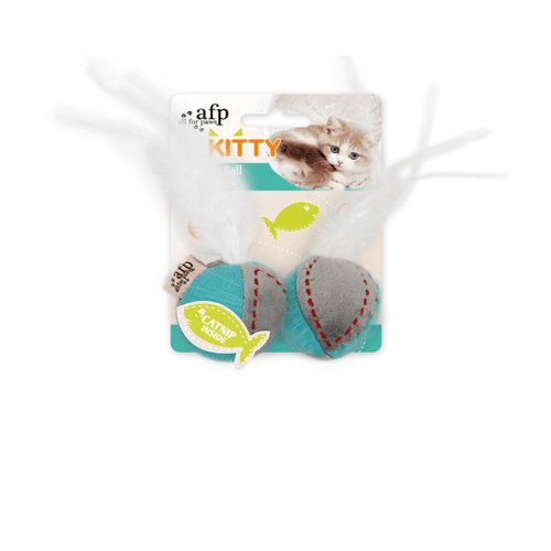 Juguete Paea Gato Afp Kitty Feather Ball Turquesa