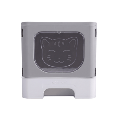 Arenera gris con pala para gato Puppis